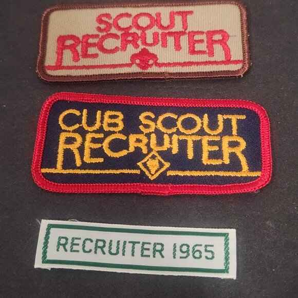 Vintage Embroidered Boy Scouts of America BSA Cub Scouts Recruiter Patches - Picture 1 of 5